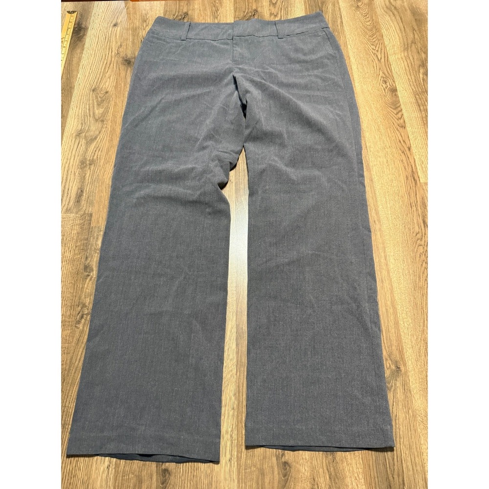 AB Studio Dress Pants Womens 14 Gray Ladies Wide Leg Career Excellent